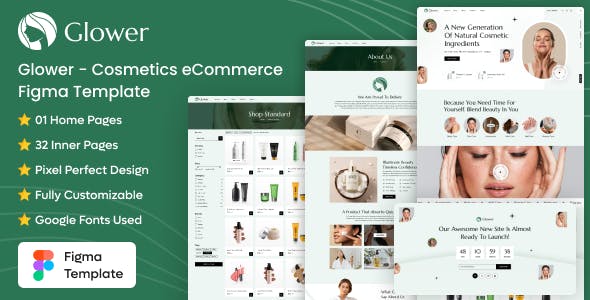 Glower - Cosmetic eCommerce Figma Template