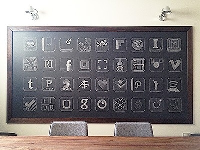 Dribbble - Chalkboard App Icons by Garrett Gee #icon #logo #app #chalkboard