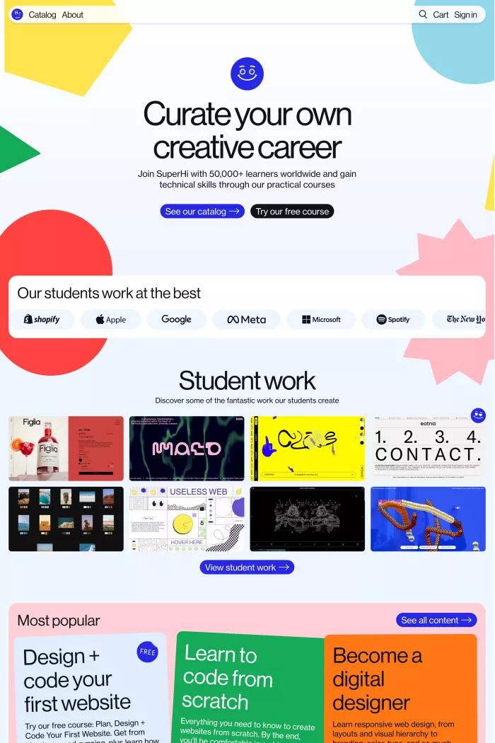 Online code, design, and project management courses • SuperHi