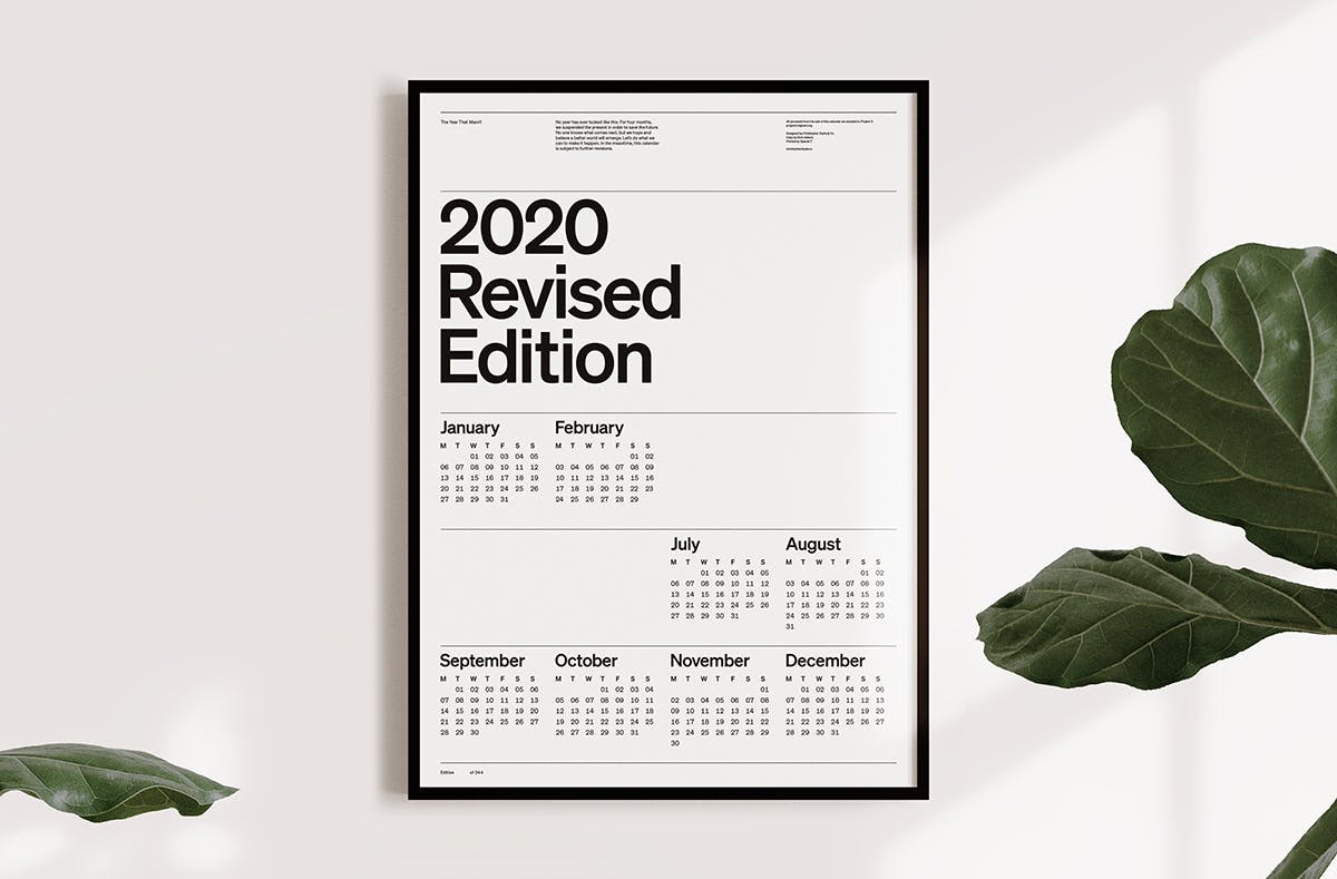 2020 gets a new, leaner calendar design