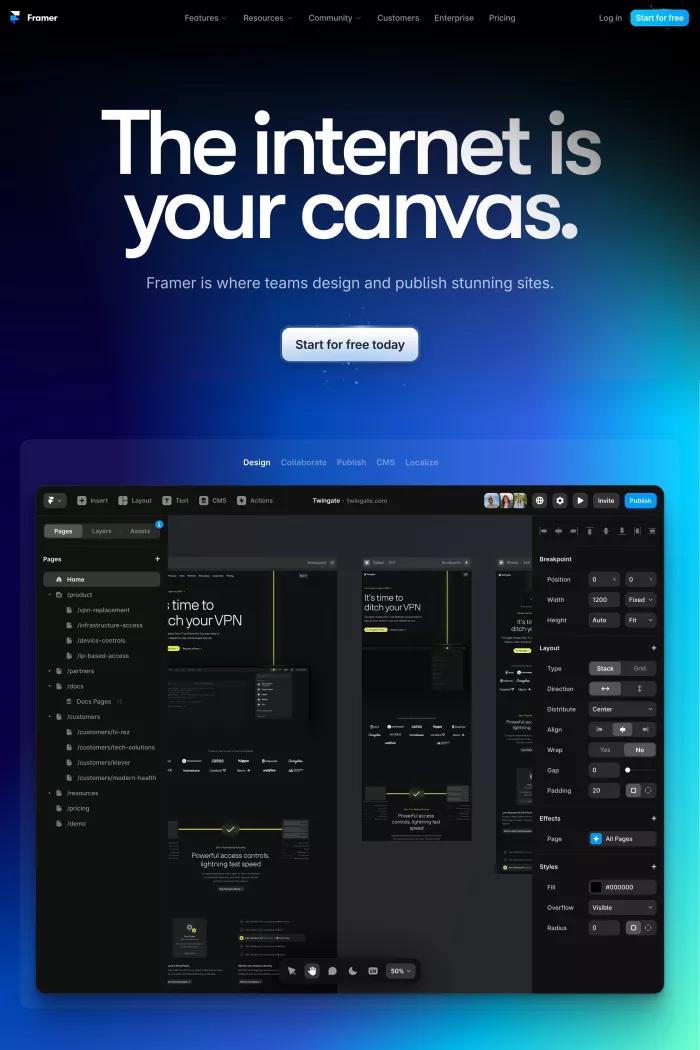 Framer - The internet is your canvas