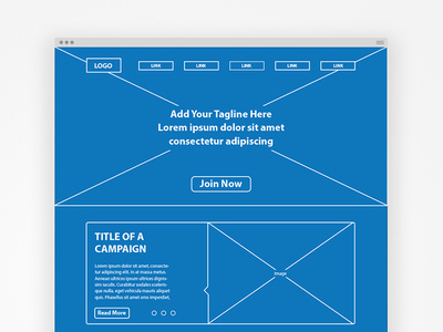 Landing Page Wireframe #page #wireframe #blueprint #layout #web #landing