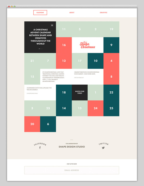 Its Shape Christmas #calendar #design #website #grid #layout #web