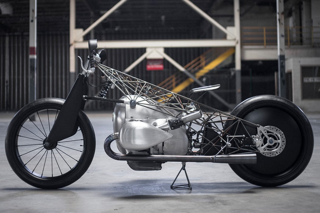 Made to showcase its vintage BMW engine, the ‘Birdcage’ has a wireframe design