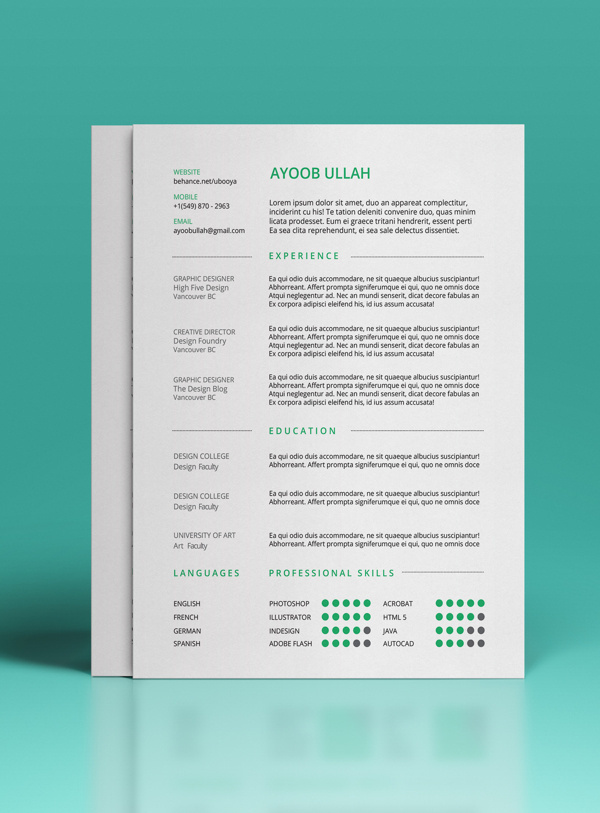 FREE Resume Template on Behance #cv #resume