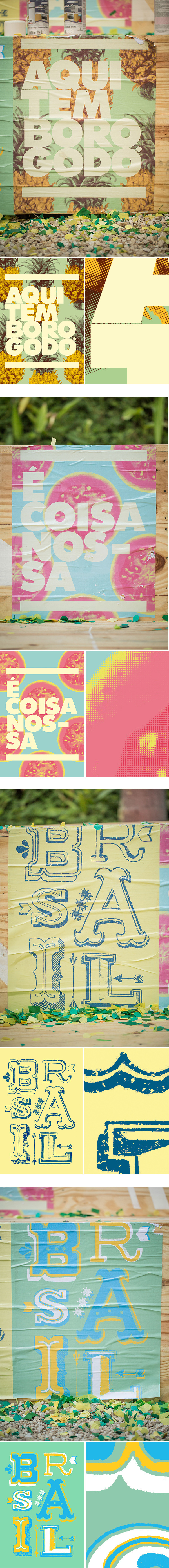 Fifa World Cup 2014 on Behance #typography #poster #lettering #fruit #world cup #brazil