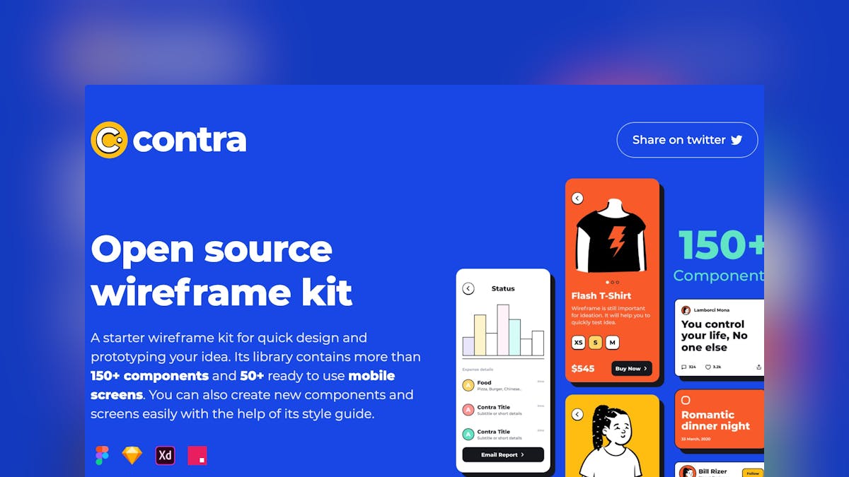 Website Inspiration: Contra Wireframe Kit