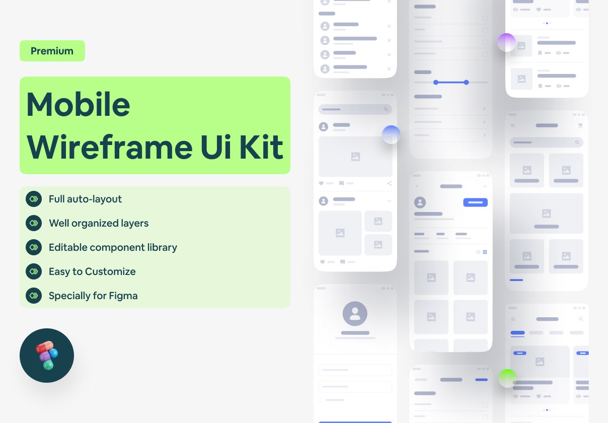 Mobile app wireframe ui kit