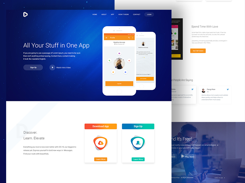 App Landing Page Concept