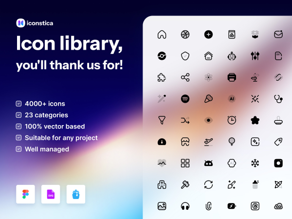 Iconstica Icon Pack - 4000+ Icons Set