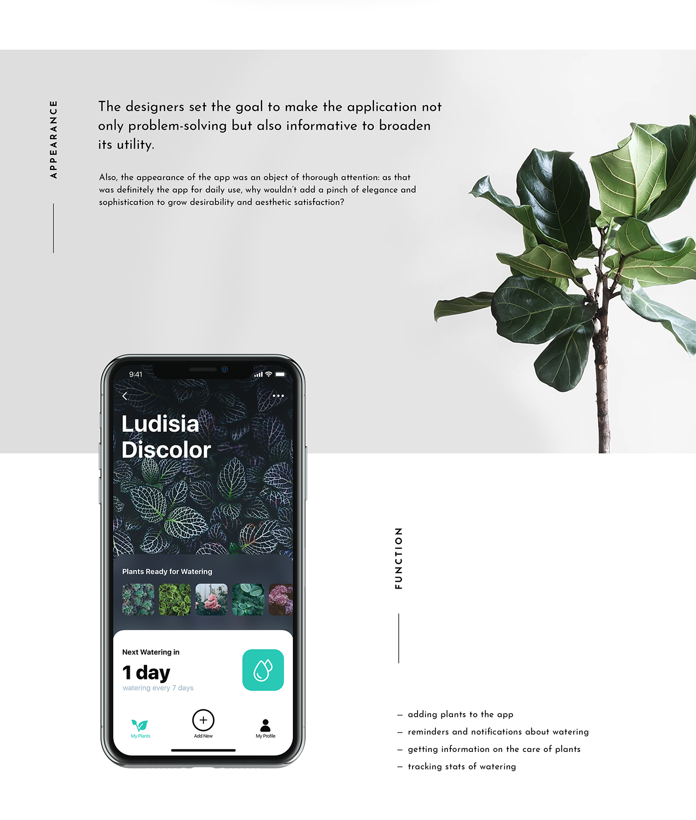 Mobile UI Design: Watering Tracker. App for Home Needs