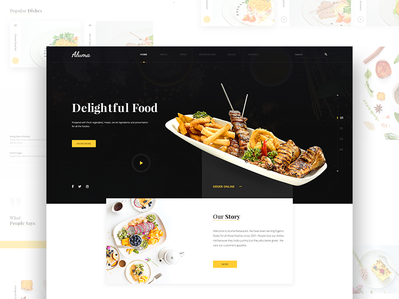 Aluma Restaurant Landing Page