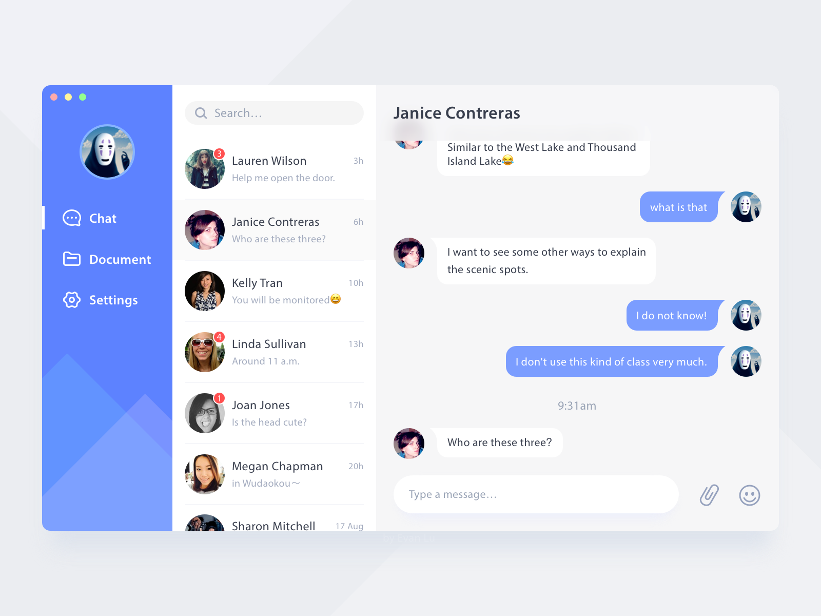 Daily UI #09 - Chat Desktop Application