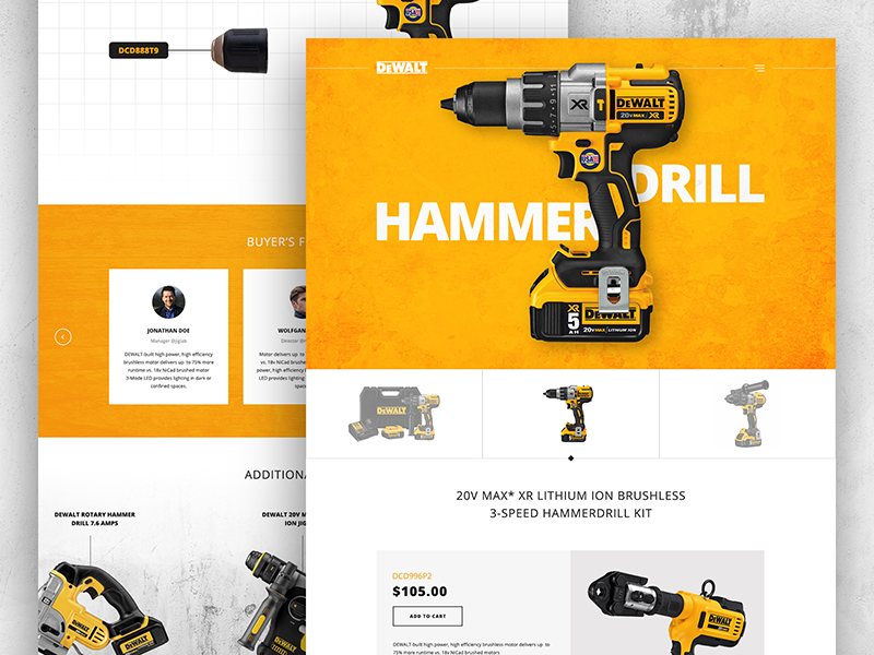 DeWALT Product Page Redesign Concept