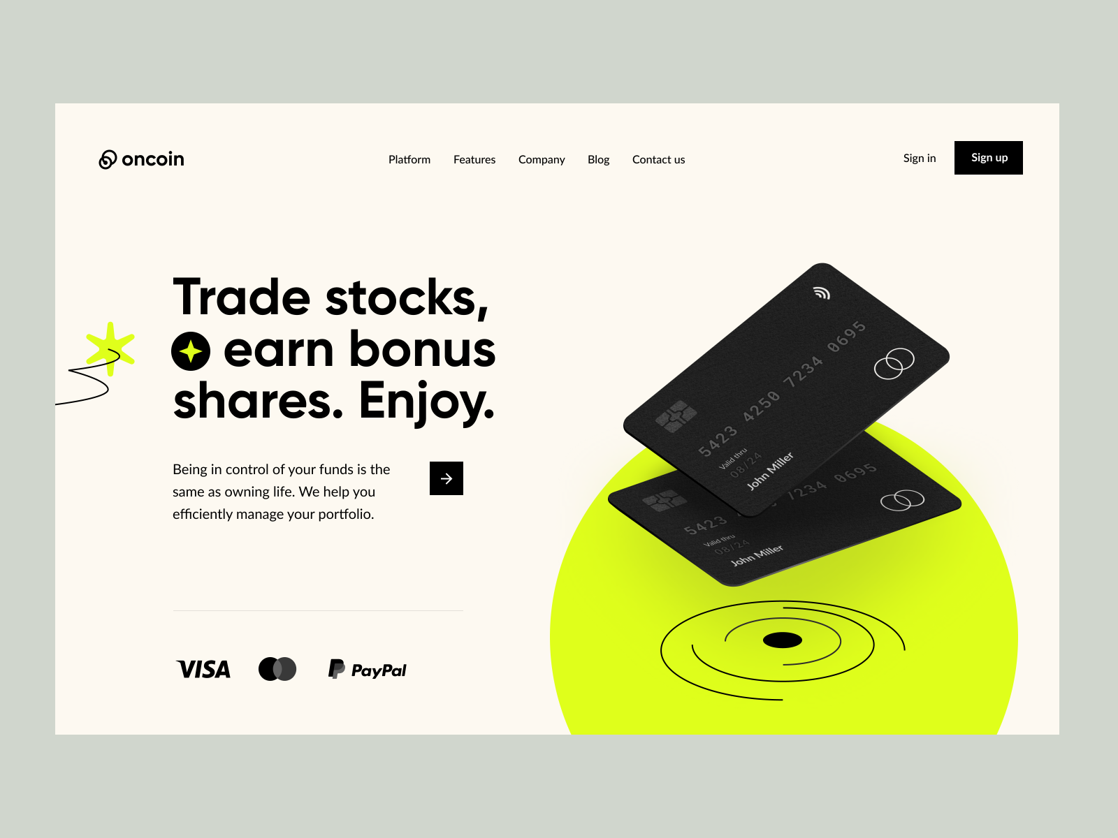 Oncoin: product page by Daniella for heartbeat on Dribbble