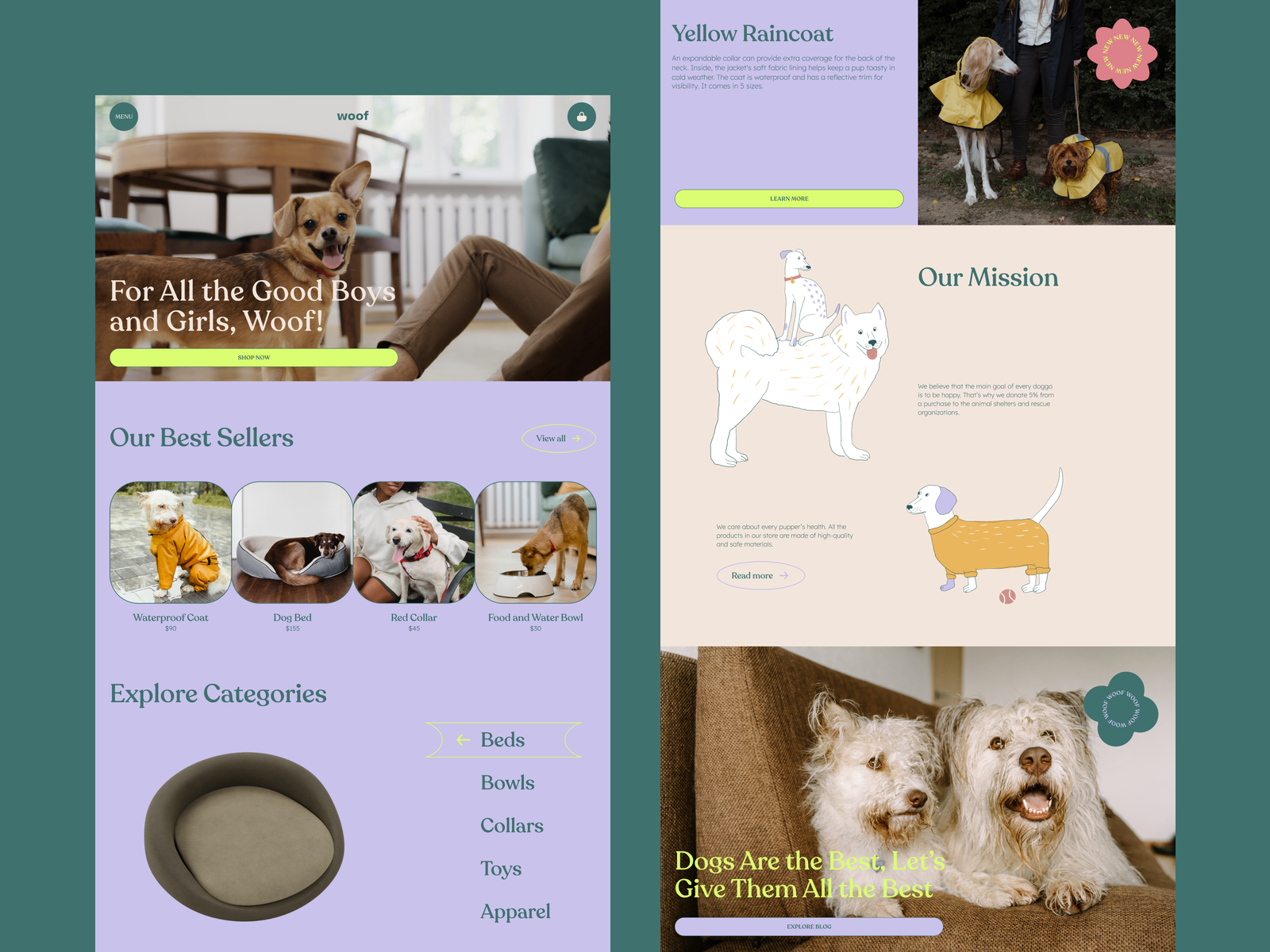 Pet Shop Website Home Page