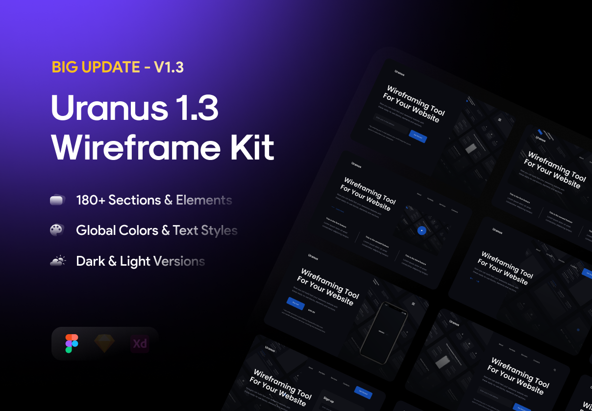 Uranus v1.3 - Wireframe Kit