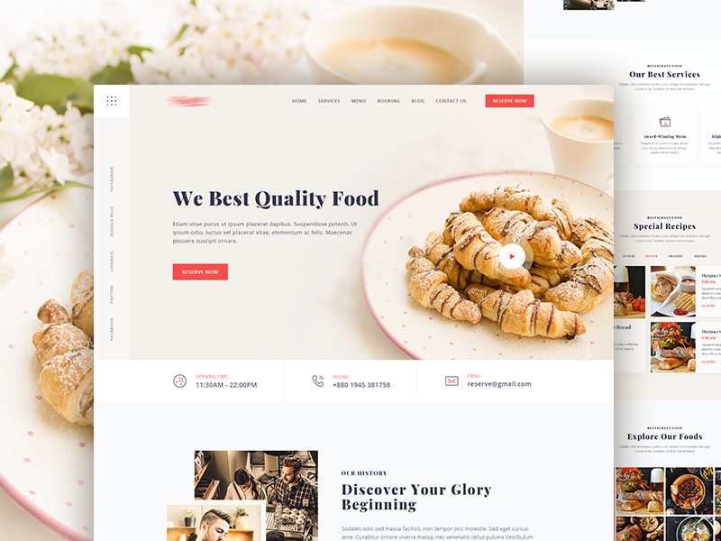 Restaurant Home Page Design