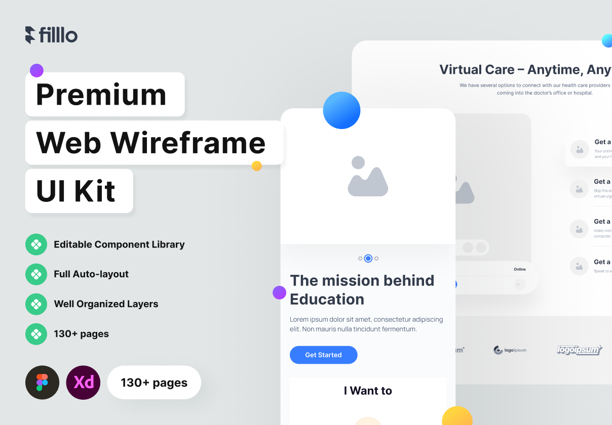 Filllo Web Wireframe UI Kit