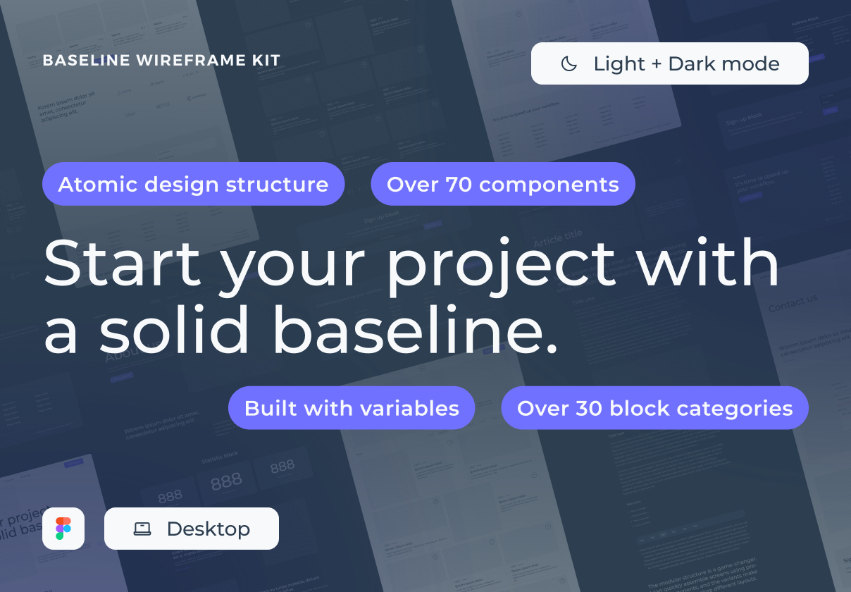 Baseline desktop wireframe kit