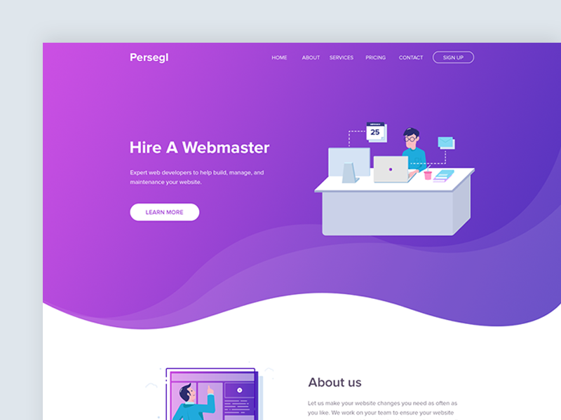 Landing page - Webmaster